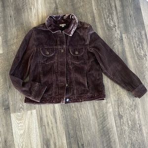 J Jill corduroy jacket velour collar Sz S